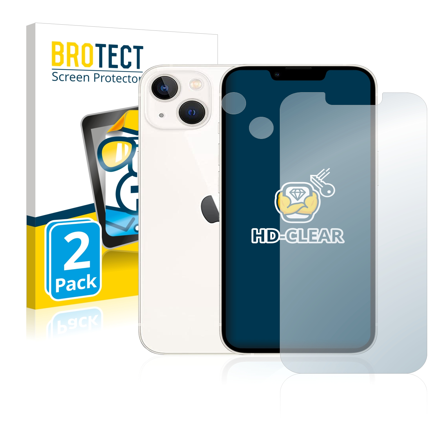 BROTECT 2x klare Schutzfolie(für Apple iPhone 13)
