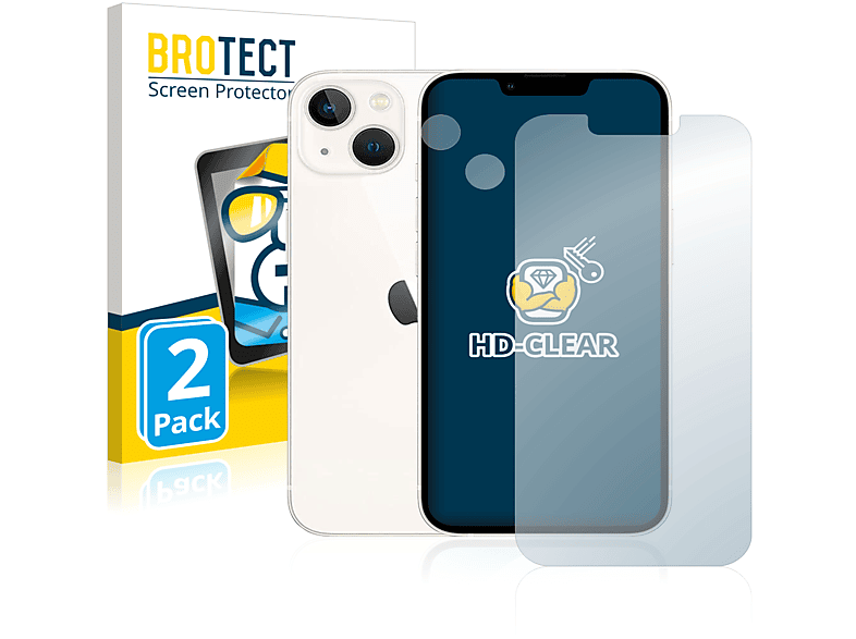 BROTECT 2x klare Schutzfolie(für Apple 13) iPhone