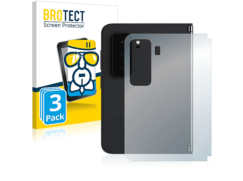 BROTECT 3x Airglass 2 (Rückseite)) Microsoft Displayschutz(für Surface Duo Panzerglasfolie