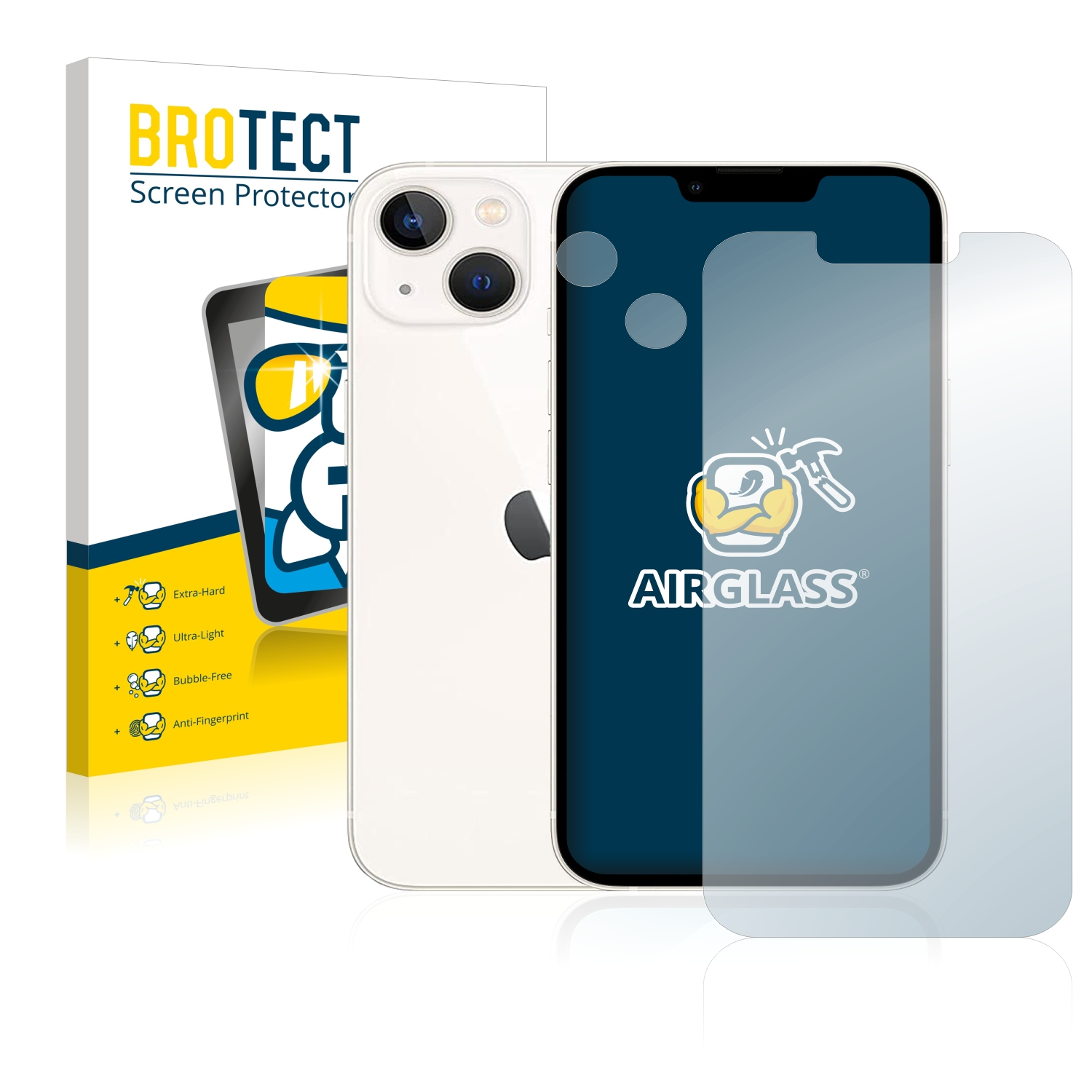 klare Airglass iPhone Schutzfolie(für Apple 13) BROTECT