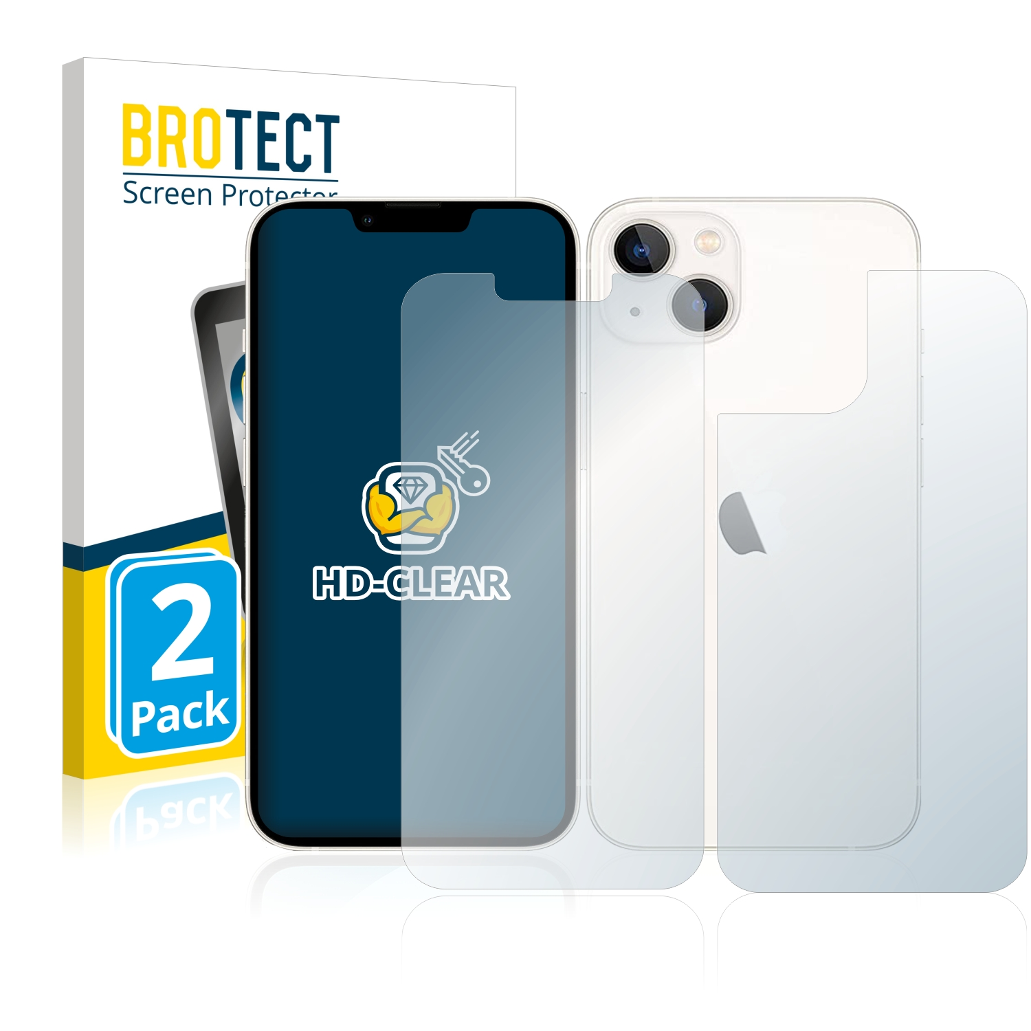 klare BROTECT Apple Schutzfolie(für 2x 13) iPhone