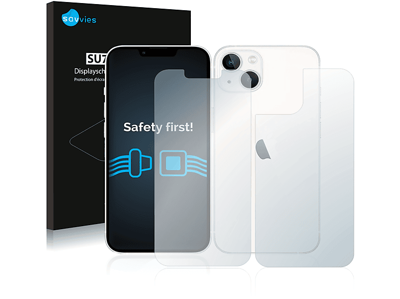 SAVVIES 18x klare Schutzfolie(für Apple iPhone 13)