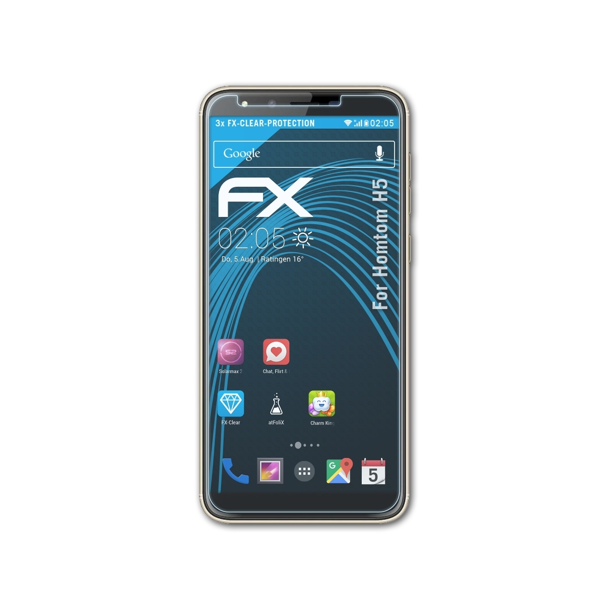3x Homtom H5) FX-Clear ATFOLIX Displayschutz(für