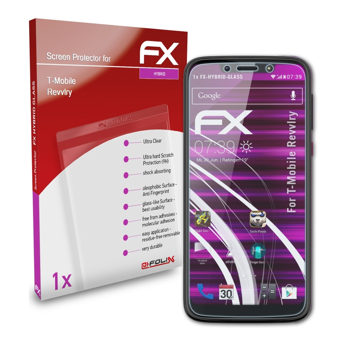 ATFOLIX FX-Hybrid-Glass Schutzglas(für T-Mobile Revvlry)