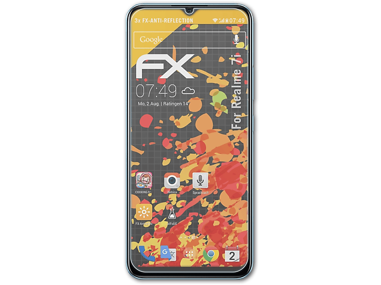 ATFOLIX 3x FX-Antireflex Displayschutz(für Realme 7i)