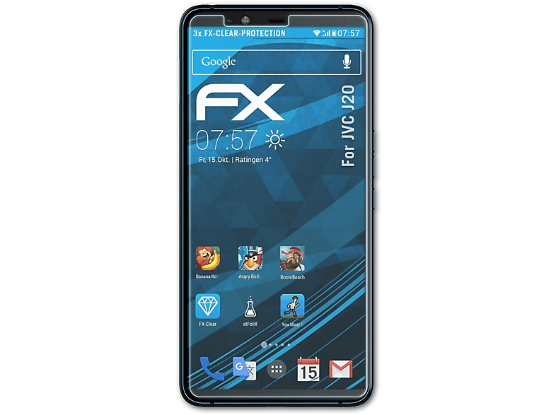 ATFOLIX 3x FX-Clear Displayschutz(für JVC J20)