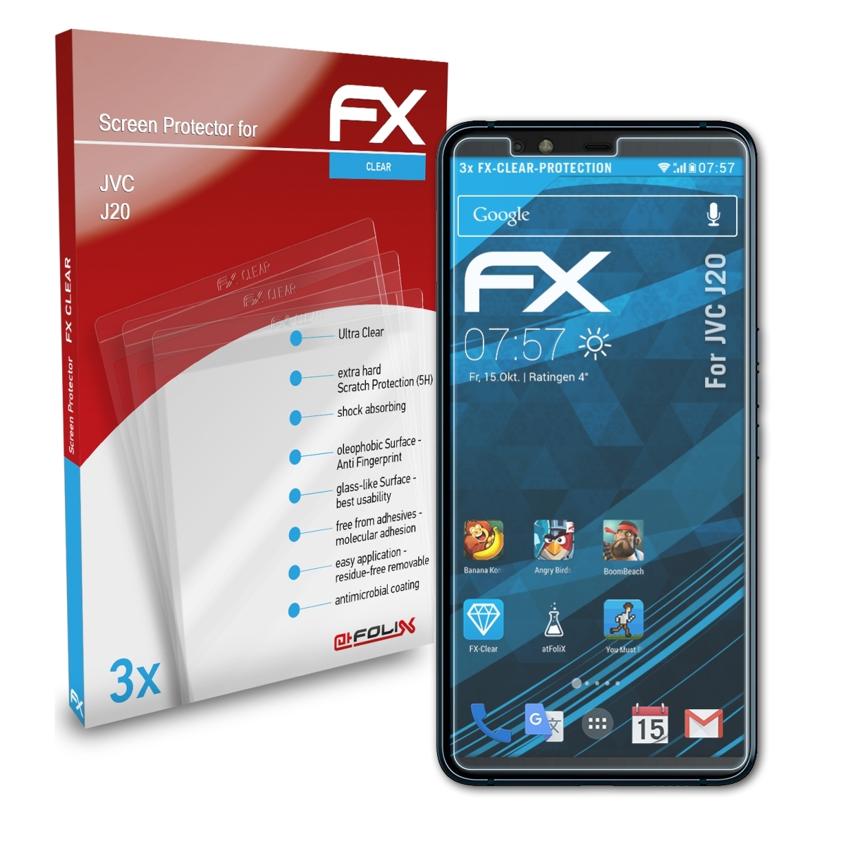 FX-Clear ATFOLIX Displayschutz(für JVC 3x J20)