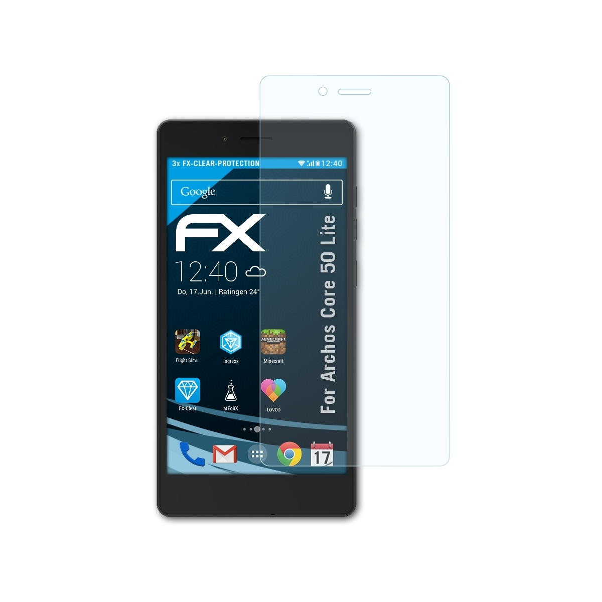ATFOLIX 3x FX-Clear Core 50 Archos Displayschutz(für Lite)