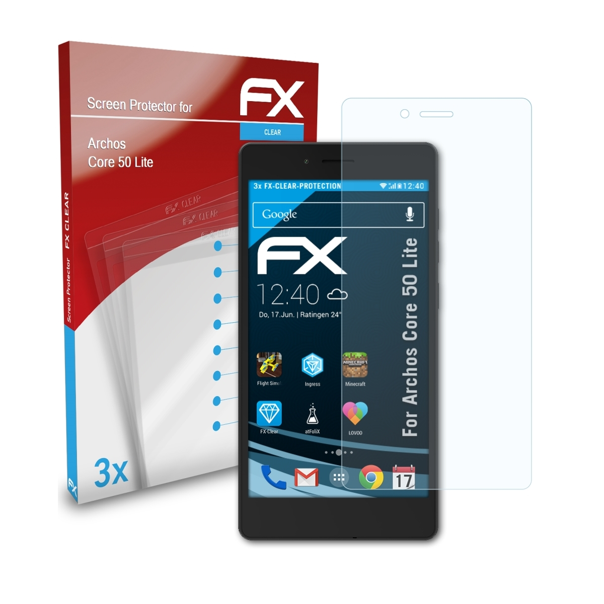 50 FX-Clear ATFOLIX Displayschutz(für Archos 3x Lite) Core