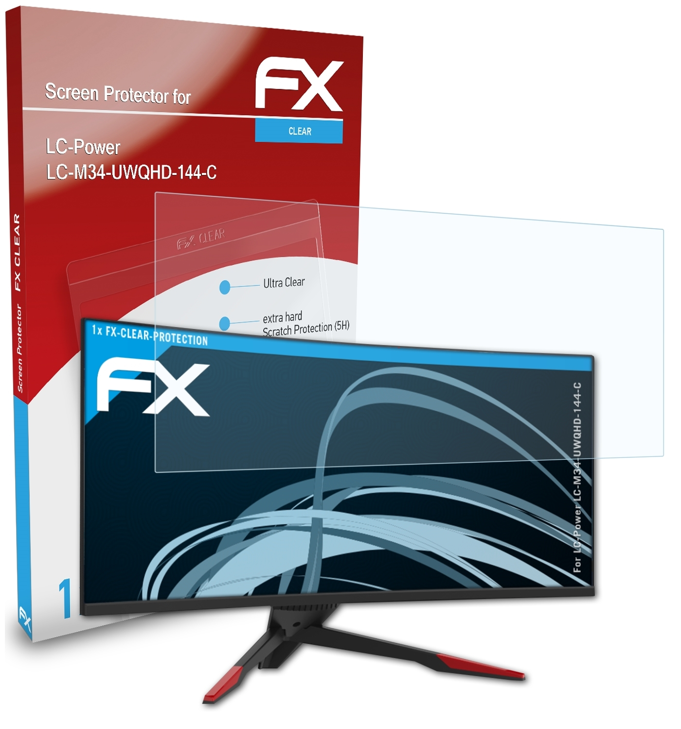 ATFOLIX FX-Clear Displayschutz(für LC-Power LC-M34-UWQHD-144-C)