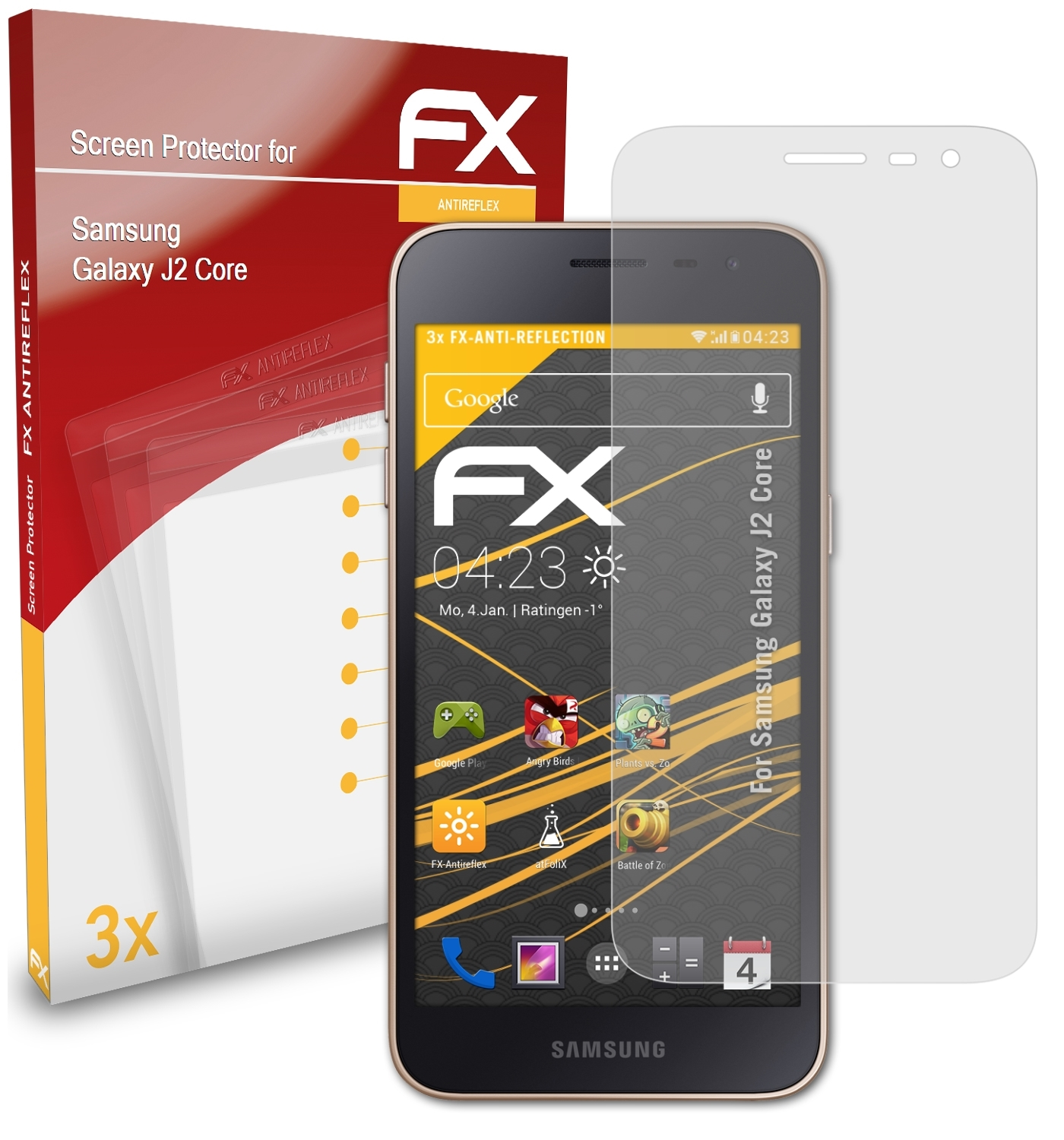 ATFOLIX Galaxy Displayschutz(für J2 3x Core) Samsung FX-Antireflex