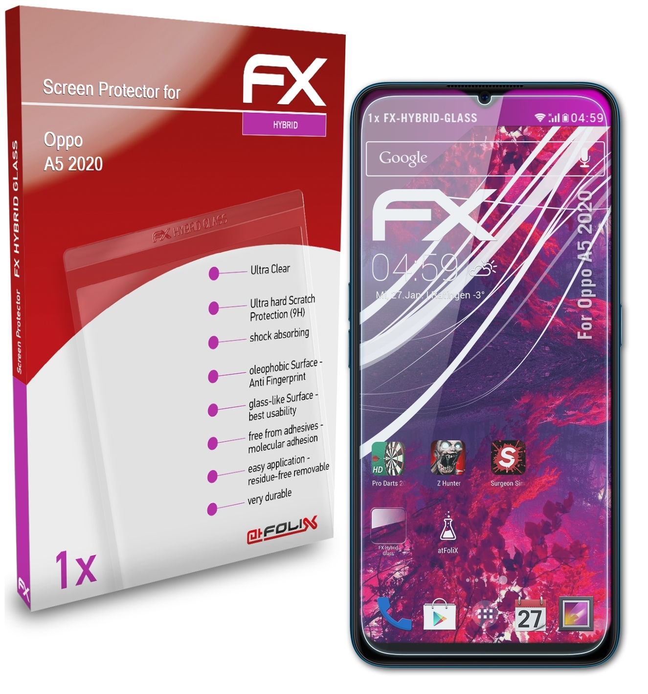 ATFOLIX FX-Hybrid-Glass Oppo Schutzglas(für 2020) A5