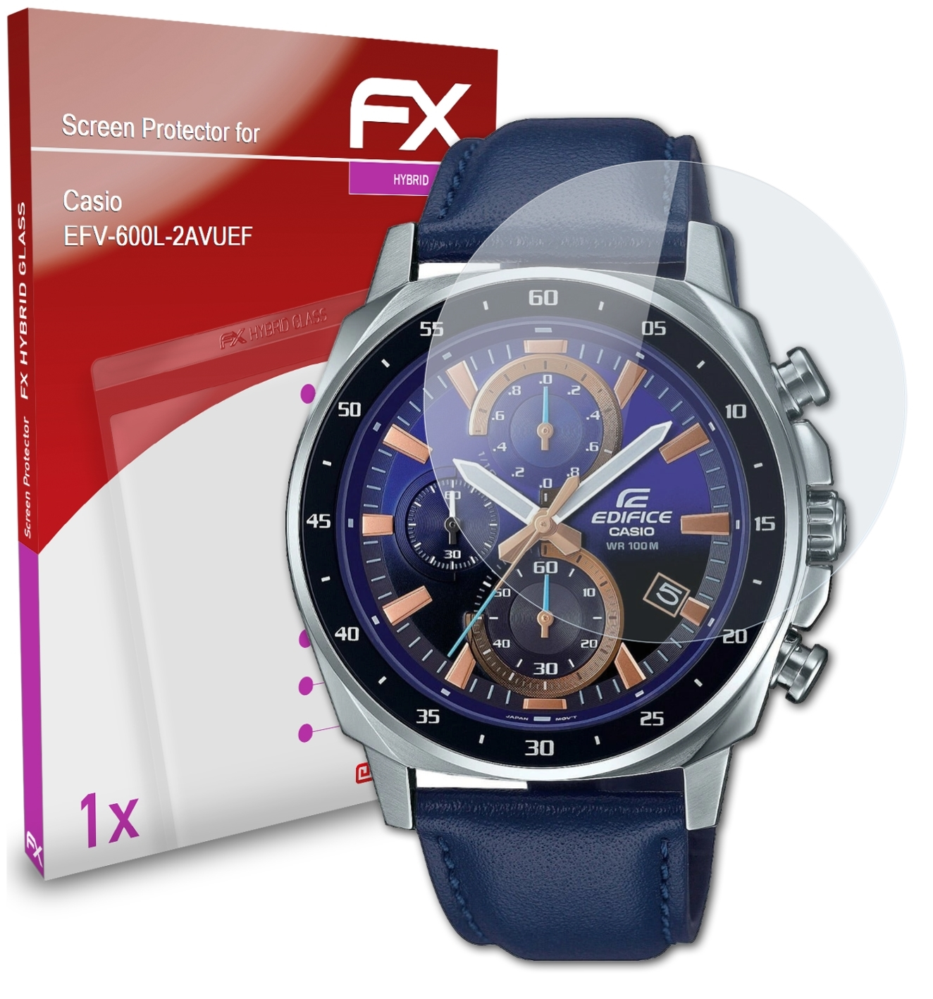 Casio FX-Hybrid-Glass ATFOLIX EFV-600L-2AVUEF) Schutzglas(für