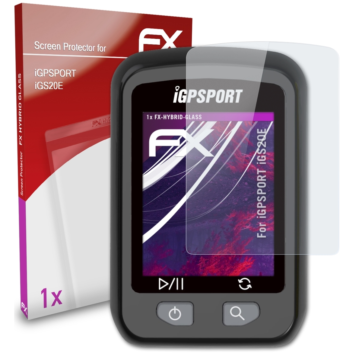 ATFOLIX FX-Hybrid-Glass iGS20E) Schutzglas(für iGPSPORT