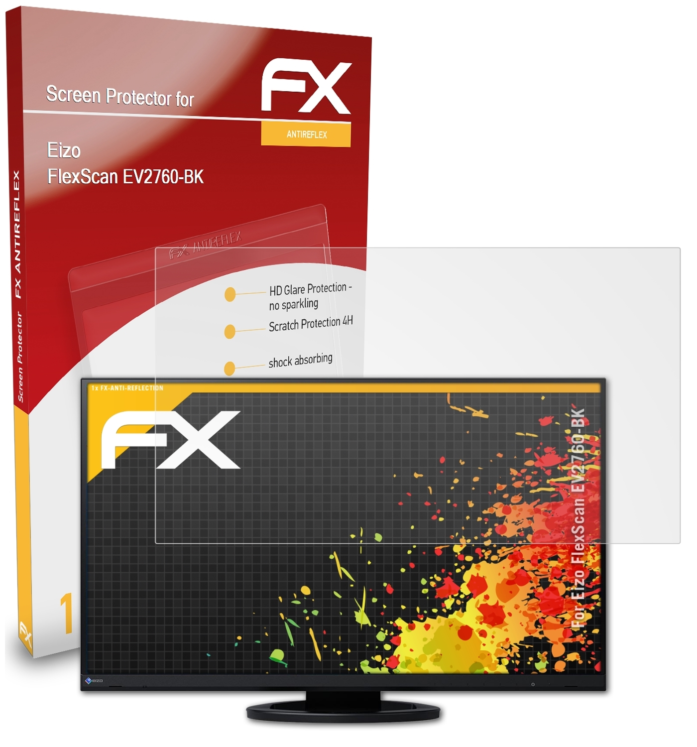 ATFOLIX FX-Antireflex Eizo FlexScan EV2760-BK) Displayschutz(für