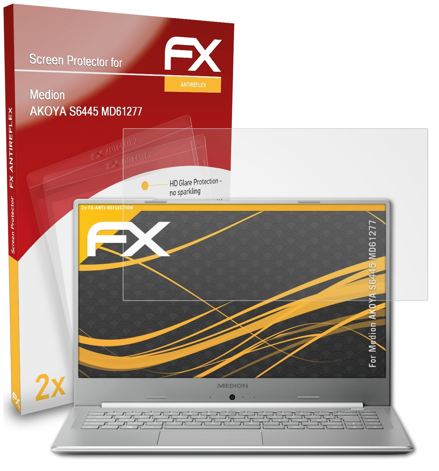 ATFOLIX 2x FX-Antireflex Displayschutz(für (MD61277)) AKOYA S6445 Medion