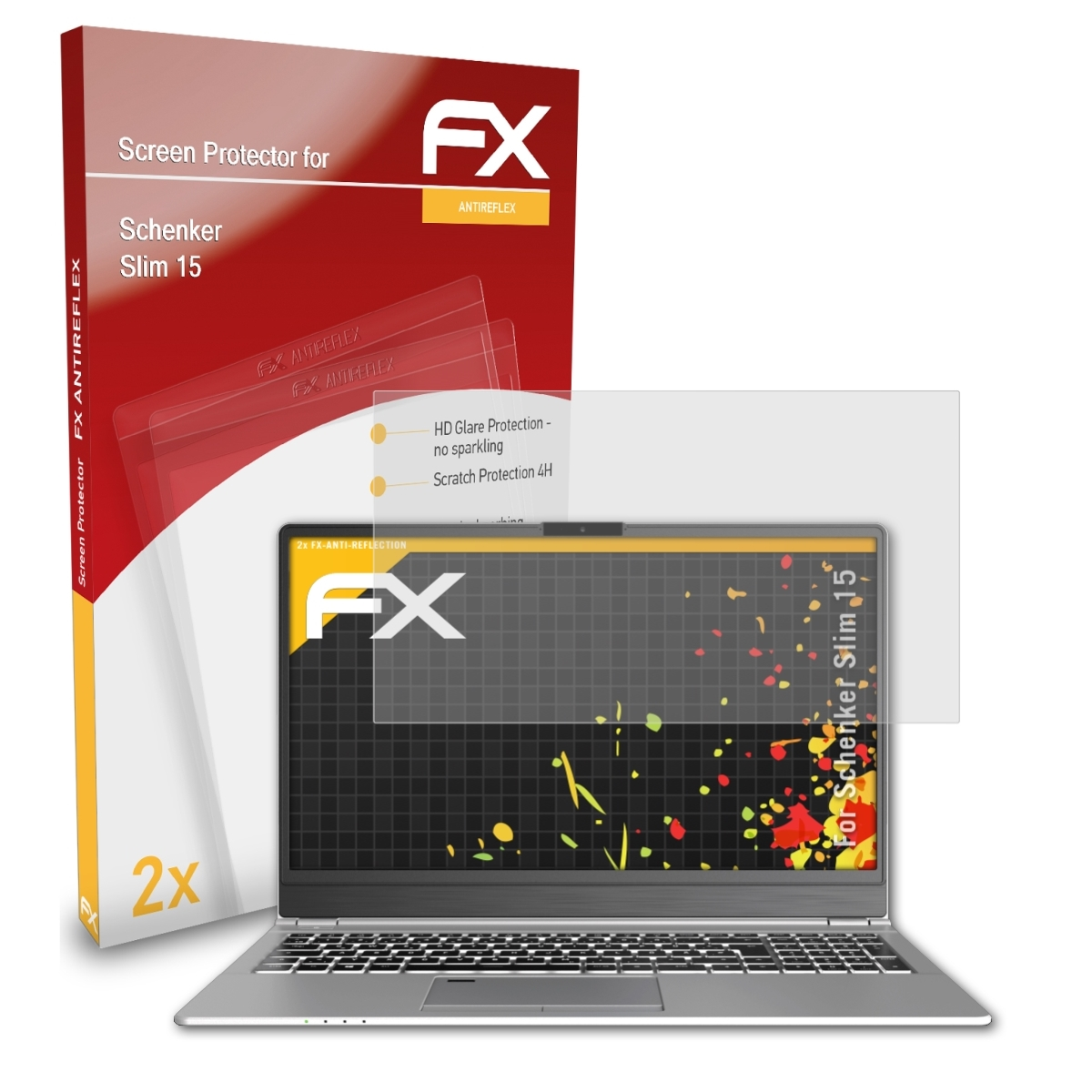 ATFOLIX 2x Slim Displayschutz(für FX-Antireflex Schenker 15)