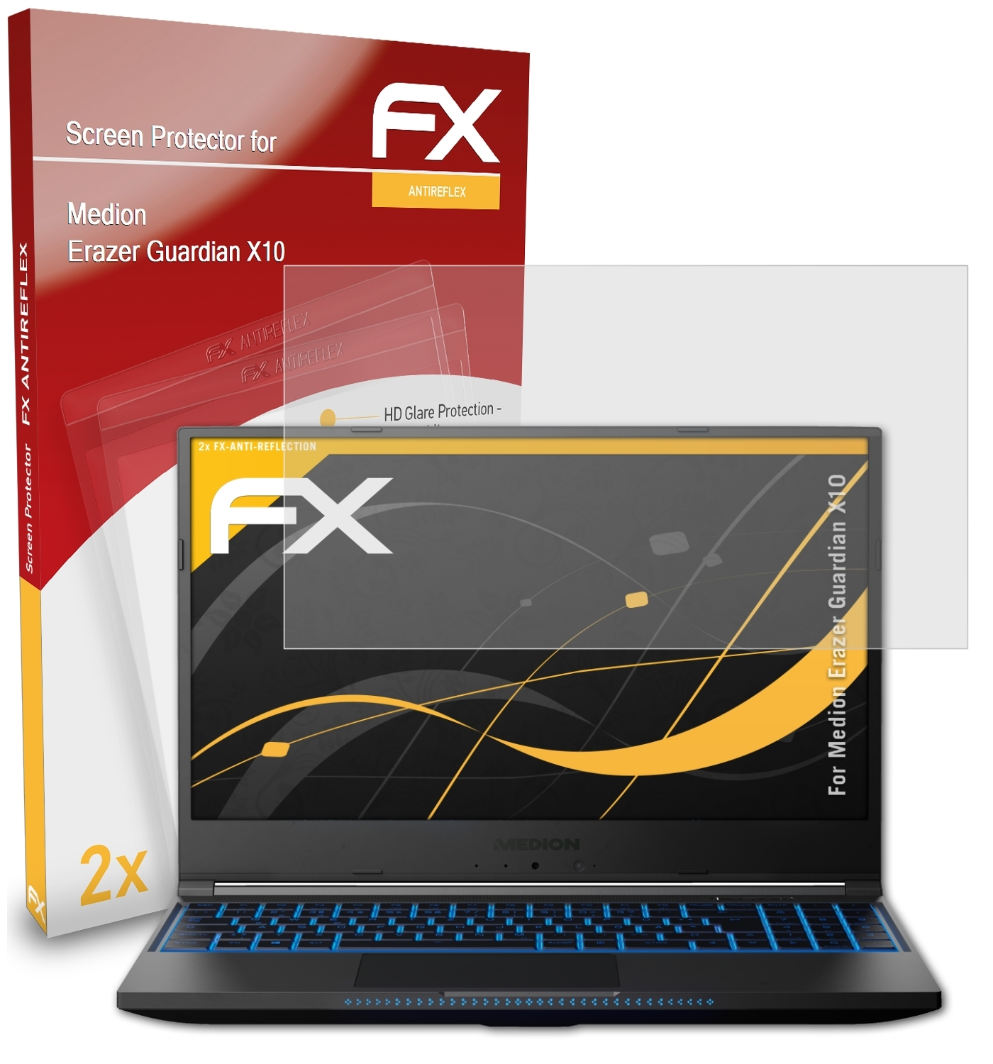 ATFOLIX 2x FX-Antireflex Displayschutz(für Medion Guardian Erazer X10)
