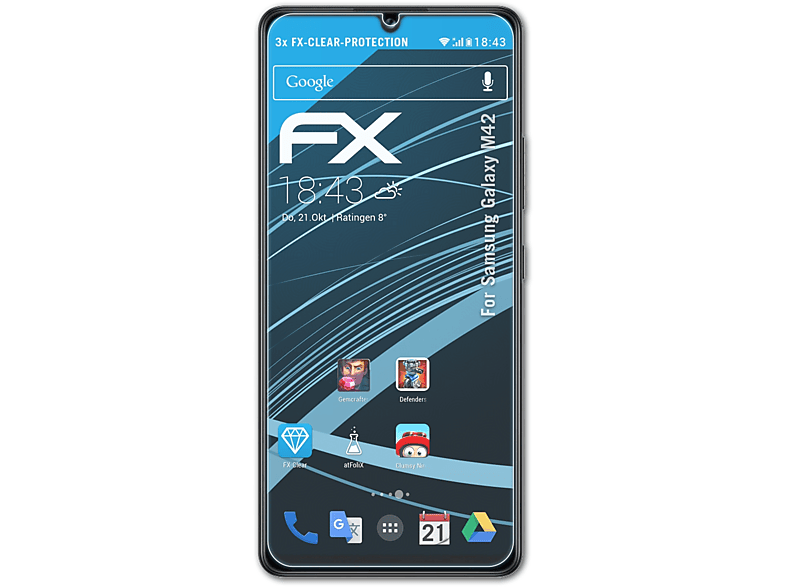 ATFOLIX 3x FX-Clear Displayschutz(für Samsung Galaxy M42)