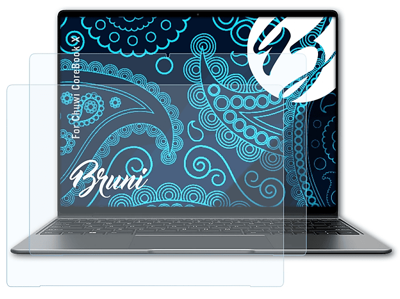 BRUNI 2x Basics-Clear Schutzfolie(für Chuwi CoreBook X)