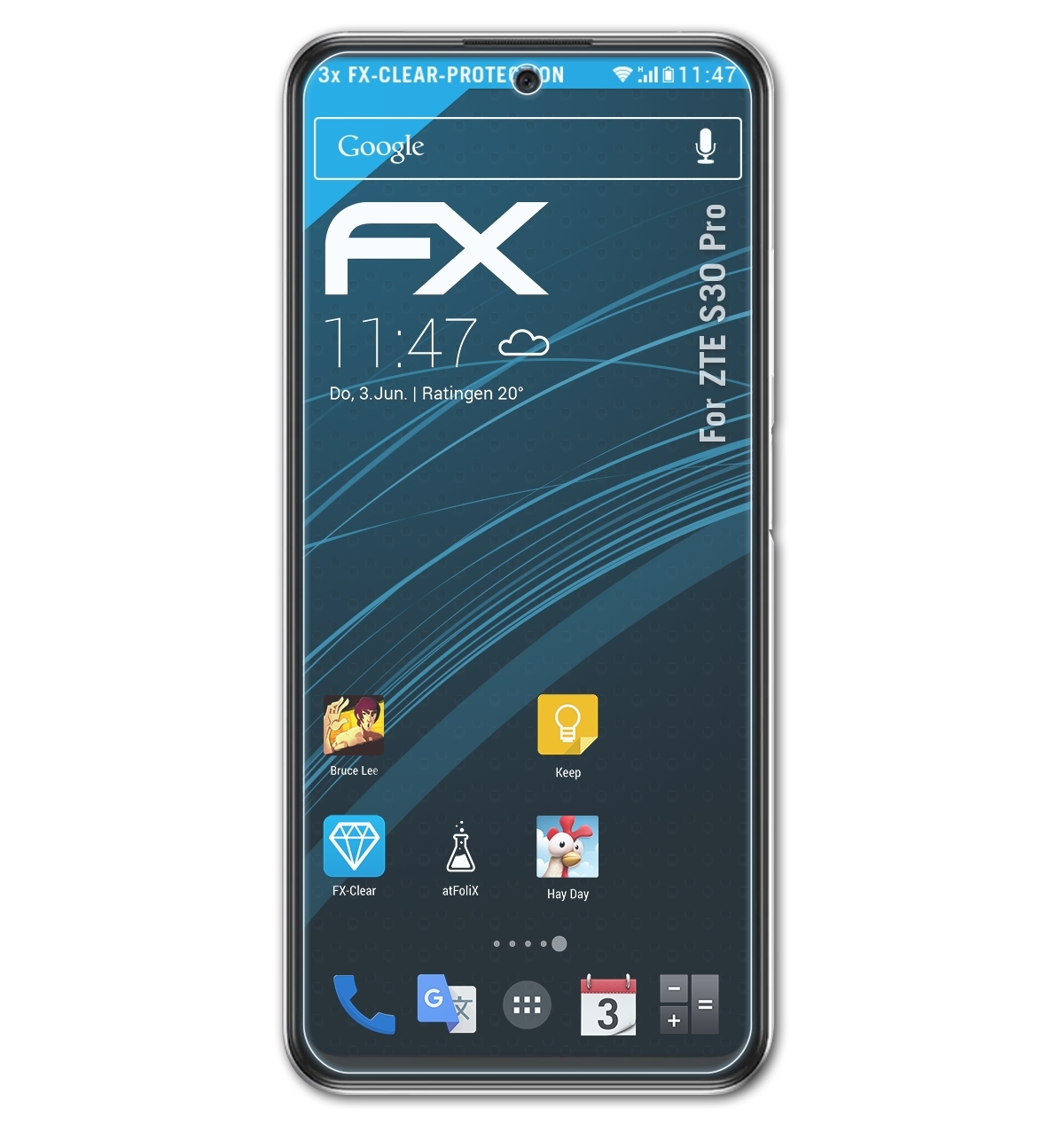 ATFOLIX 3x S30 FX-Clear Pro) Displayschutz(für ZTE