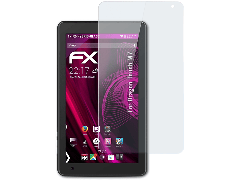 ATFOLIX FX-Hybrid-Glass Schutzglas(für Dragon Touch M7)