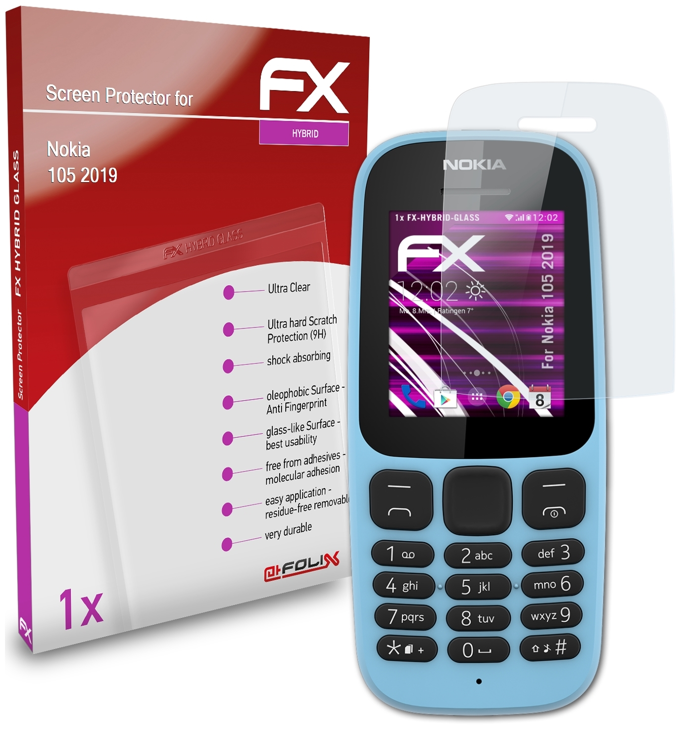 ATFOLIX FX-Hybrid-Glass Schutzglas(für 105 (2019)) Nokia