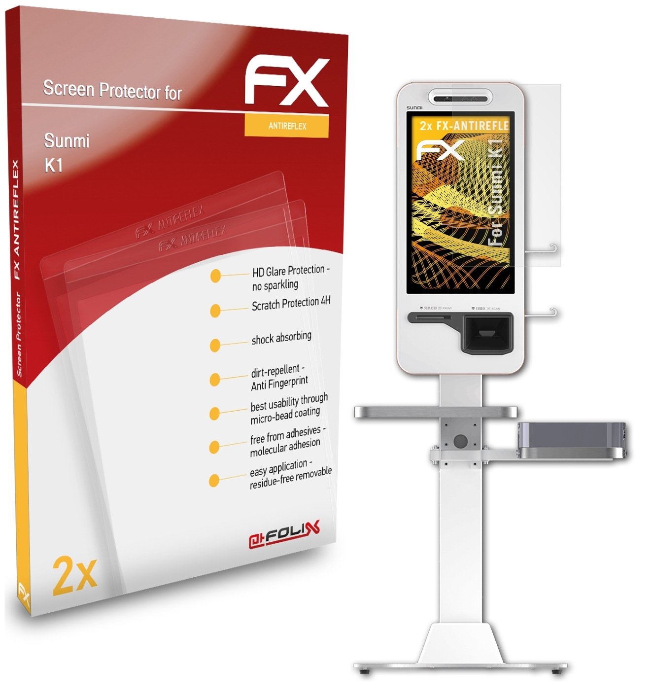 ATFOLIX Displayschutz(für K1) 2x FX-Antireflex Sunmi