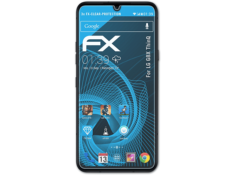 ATFOLIX 3x FX-Clear Displayschutz(für LG G8X ThinQ)