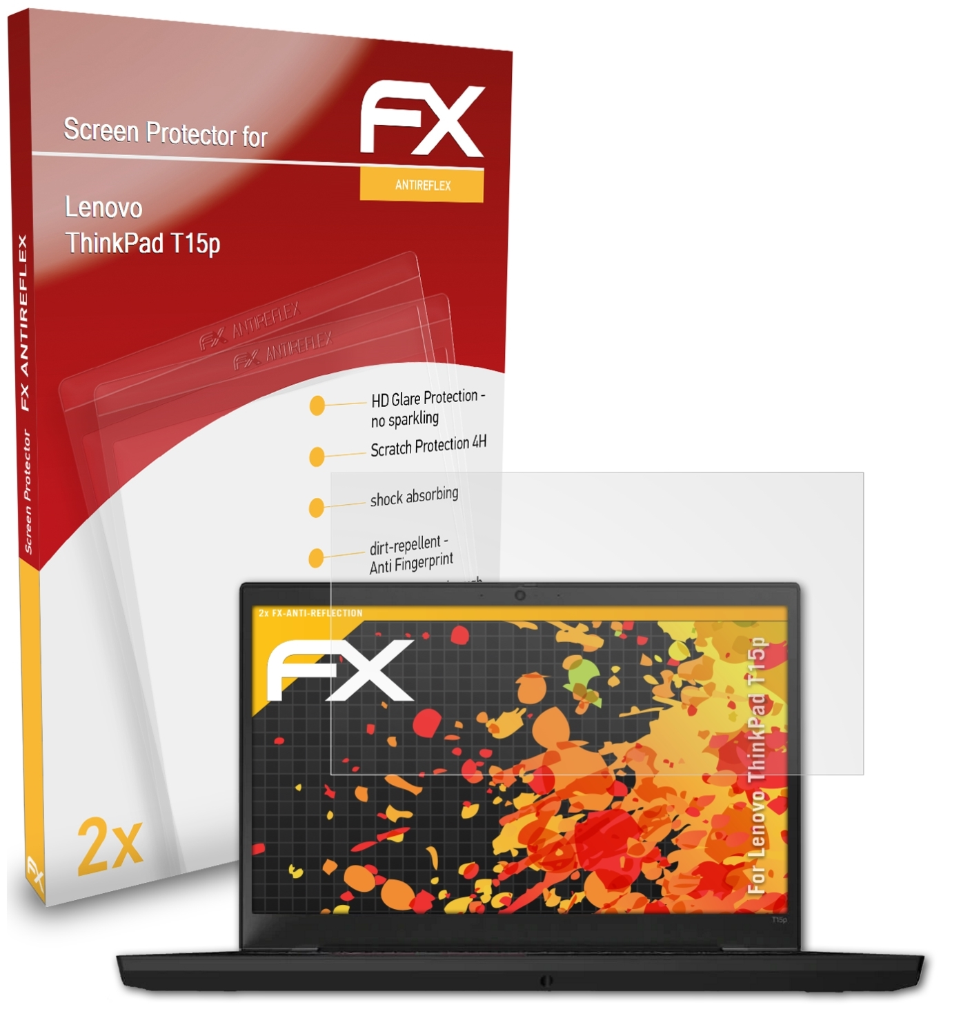 FX-Antireflex ATFOLIX Displayschutz(für T15p) Lenovo ThinkPad 2x