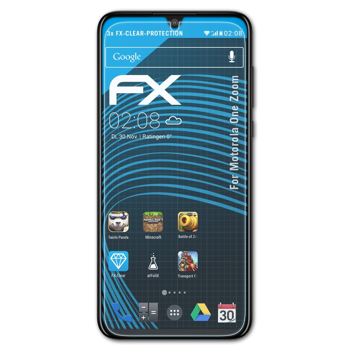 ATFOLIX 3x Motorola FX-Clear One Zoom) Displayschutz(für