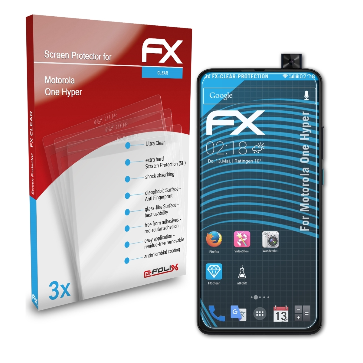 Motorola Displayschutz(für ATFOLIX 3x Hyper) FX-Clear One