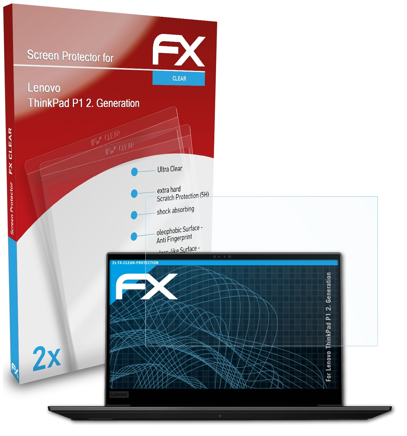 ATFOLIX 2x FX-Clear Displayschutz(für Lenovo P1 Generation)) (2. ThinkPad