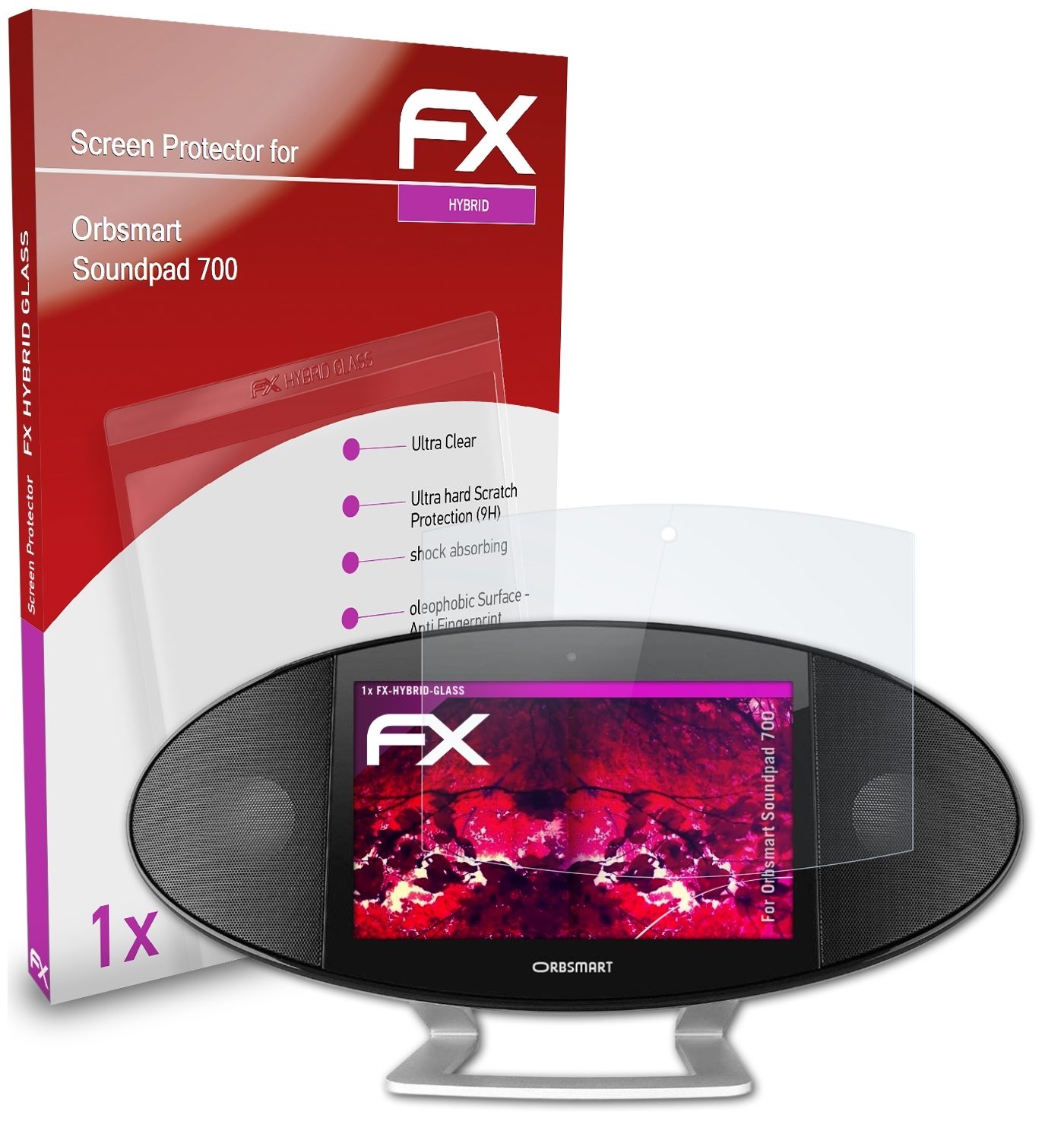 ATFOLIX Schutzglas(für Orbsmart 700) FX-Hybrid-Glass Soundpad
