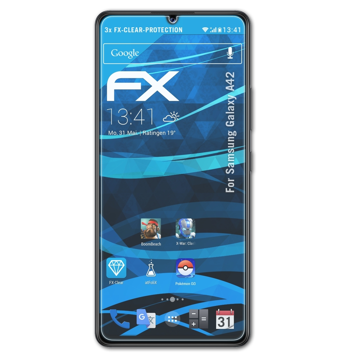 ATFOLIX 3x Samsung A42) Galaxy Displayschutz(für FX-Clear