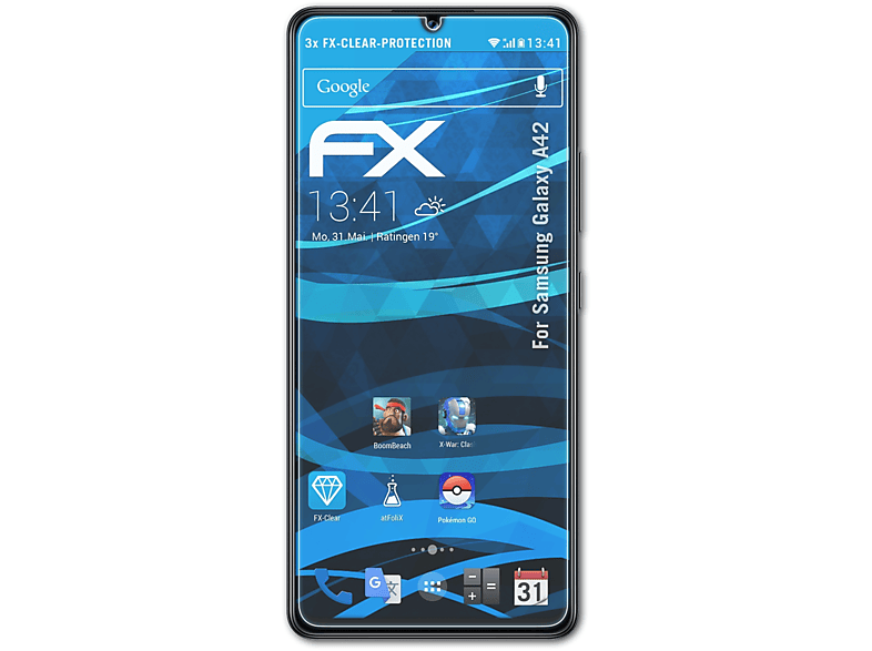 ATFOLIX 3x FX-Clear Displayschutz(für Samsung Galaxy A42)