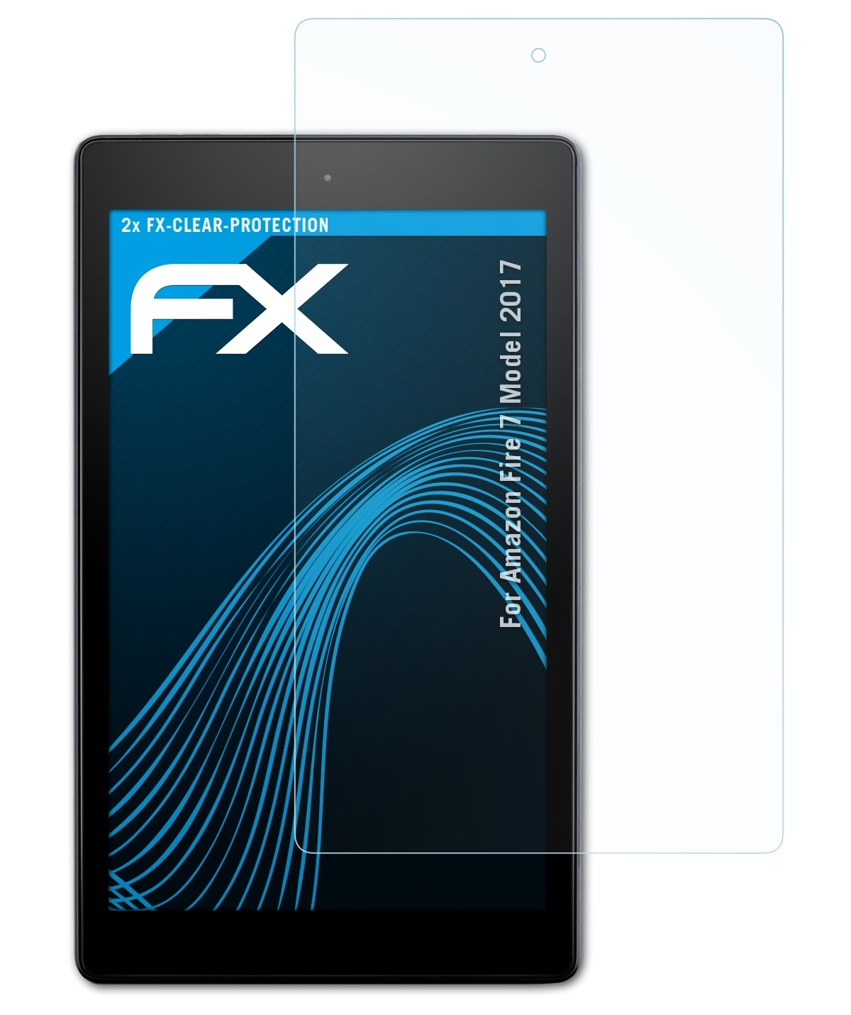 2x Fire Displayschutz(für ATFOLIX 2017)) 7 FX-Clear (Model Amazon