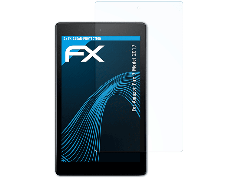 ATFOLIX 2x FX-Clear Displayschutz(für Amazon Fire 7 (Model 2017))