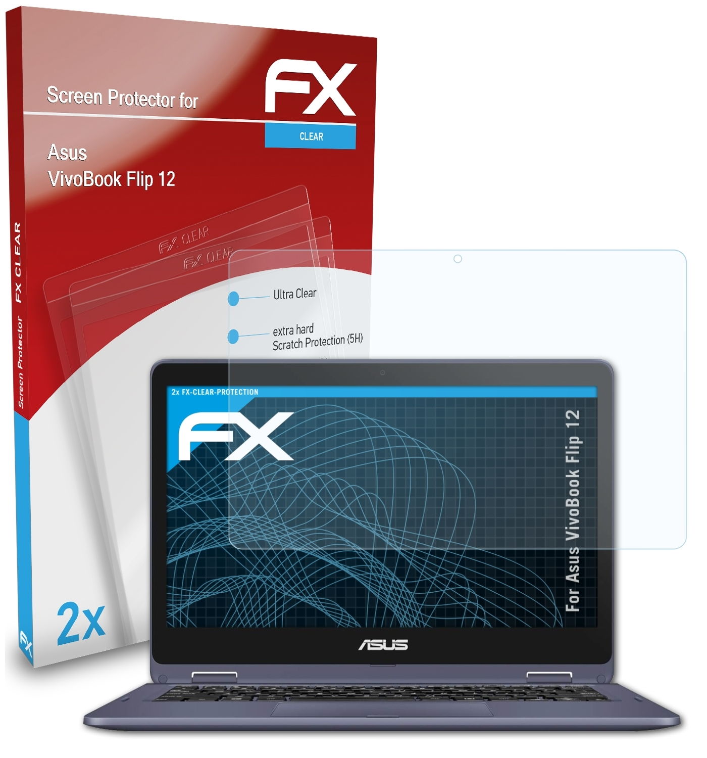 VivoBook Asus ATFOLIX 12) FX-Clear Displayschutz(für 2x Flip