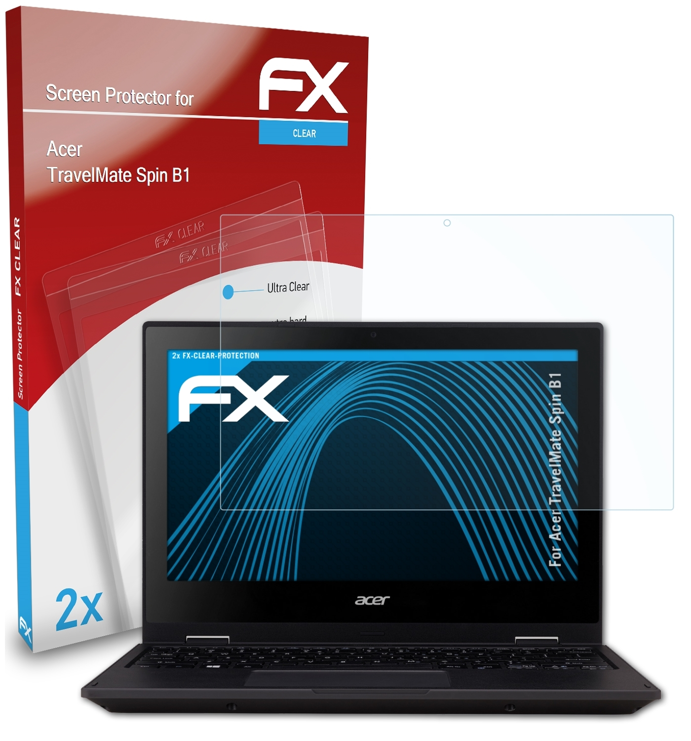 ATFOLIX 2x FX-Clear Displayschutz(für Acer Spin B1) TravelMate