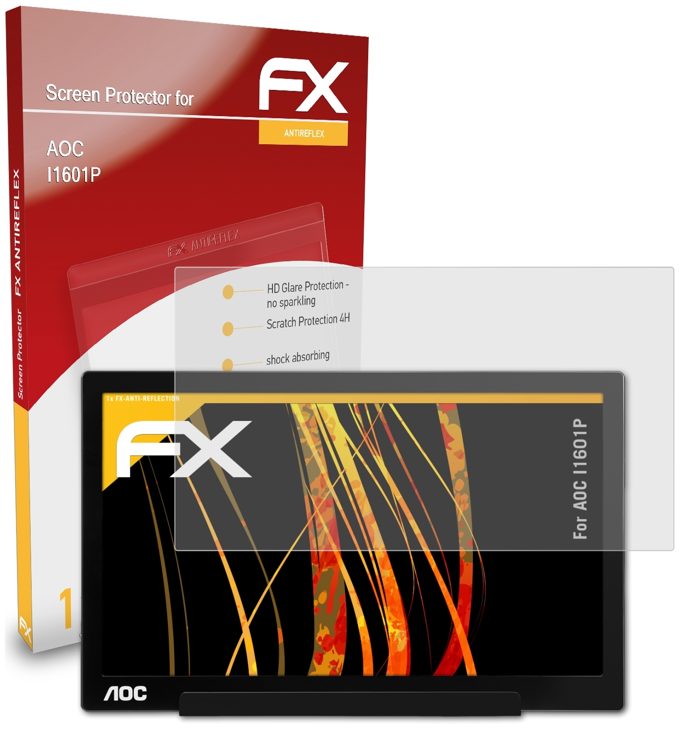 ATFOLIX FX-Antireflex Displayschutz(für AOC I1601P)