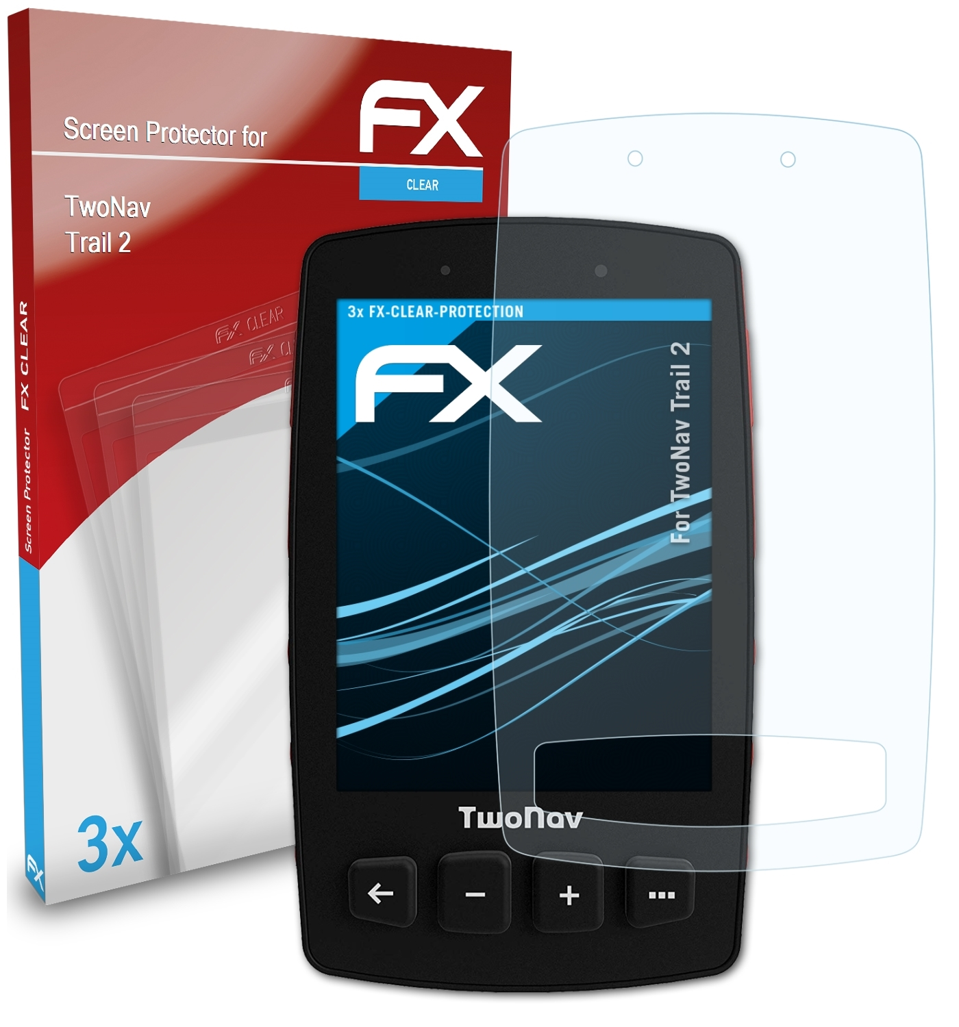 ATFOLIX 3x FX-Clear TwoNav 2) Trail Displayschutz(für