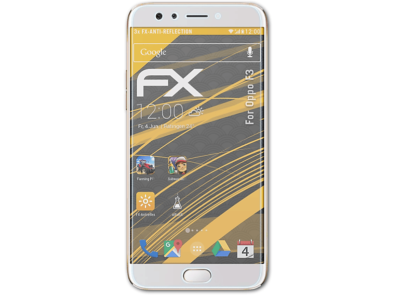 ATFOLIX 3x FX-Antireflex Displayschutz(für Oppo F3) | Displayschutzfolien & Gläser