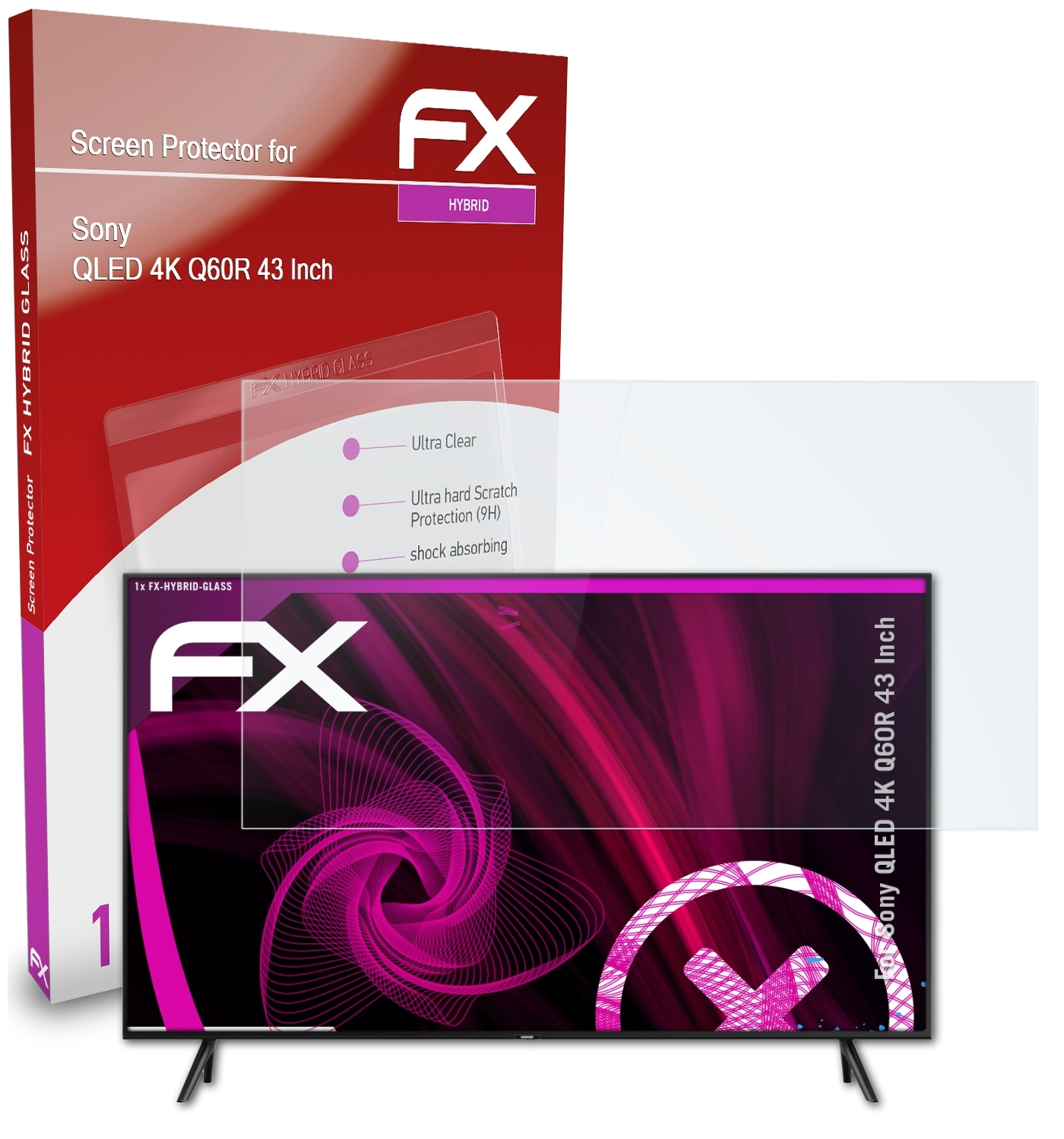 4K (43 ATFOLIX QLED Sony Q60R Schutzglas(für FX-Hybrid-Glass Inch))