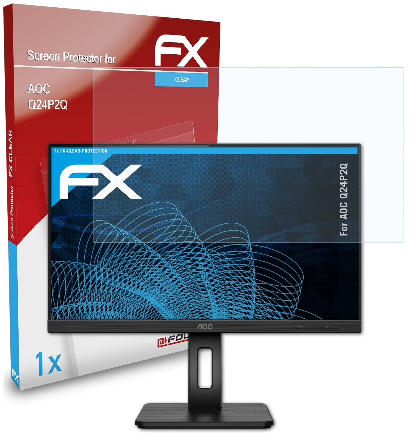 ATFOLIX AOC FX-Clear Q24P2Q) Displayschutz(für