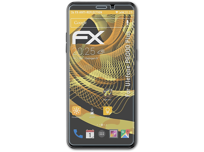 ATFOLIX 3x FX-Antireflex Displayschutz(für Ulefone P6000 Plus)