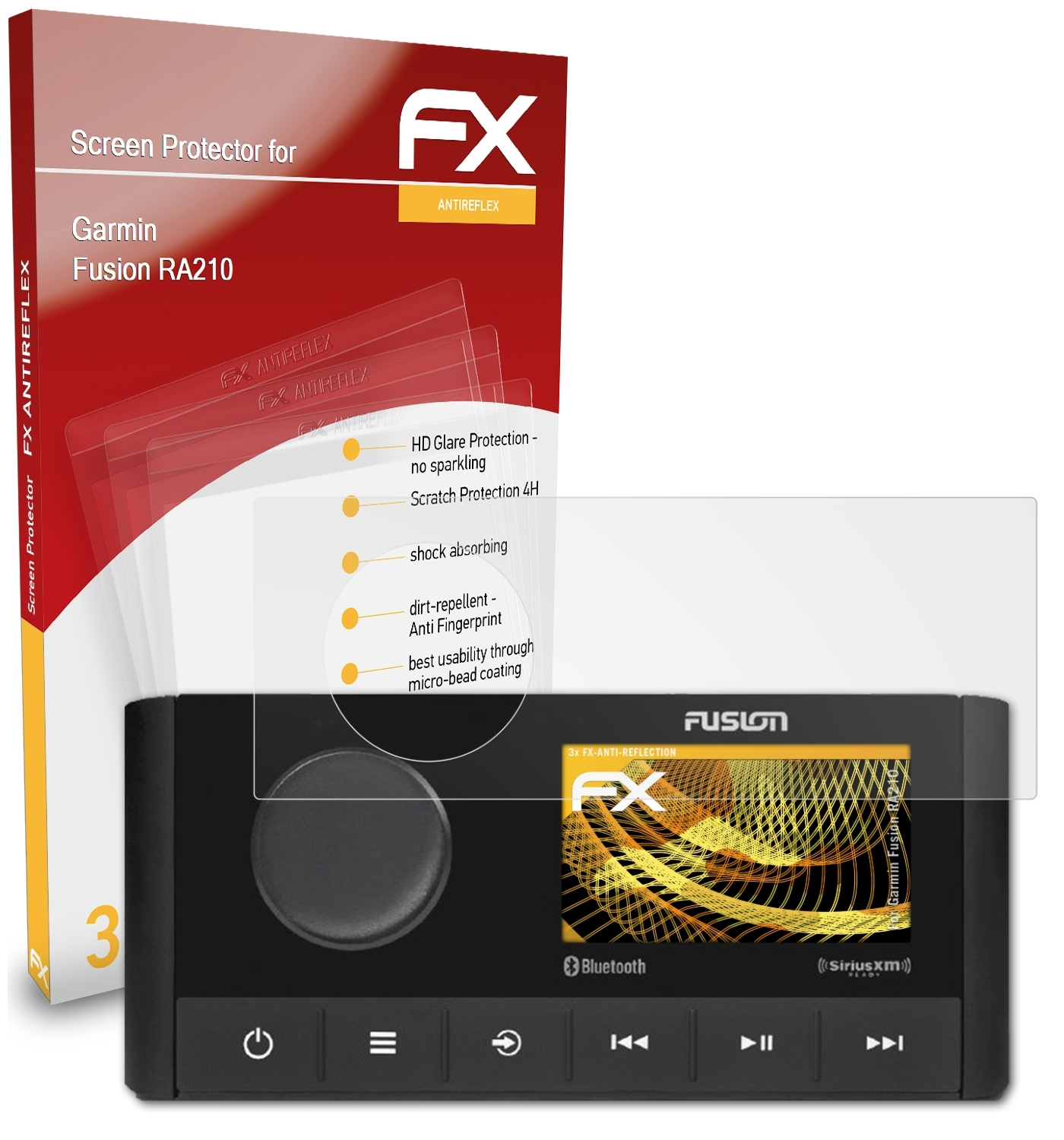 Displayschutz(für Fusion 3x MS-RA210) FX-Antireflex ATFOLIX Garmin