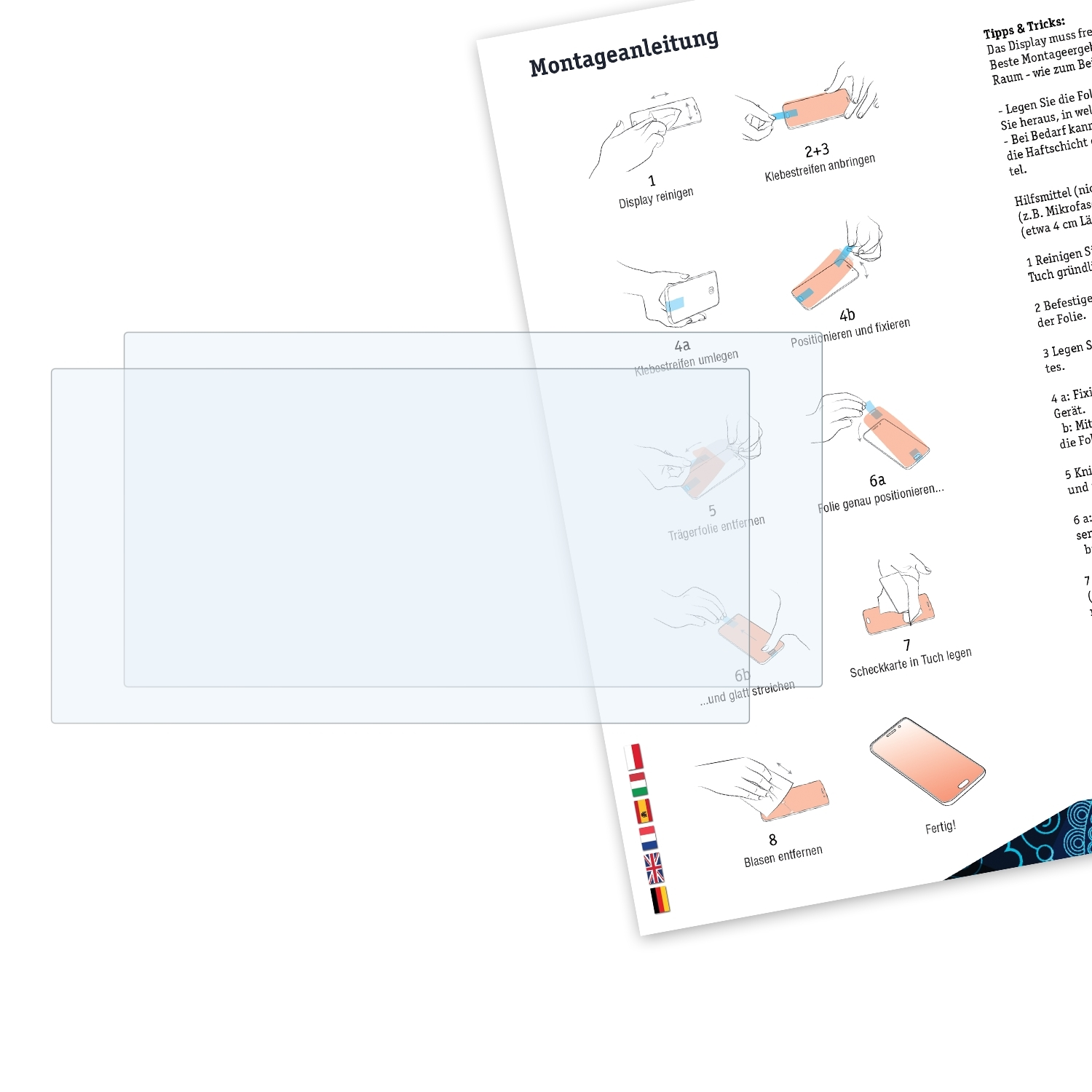 2x BRUNI PD365) Basics-Clear Hytera Schutzfolie(für