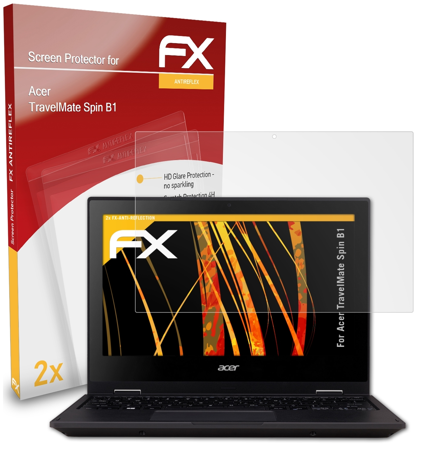 ATFOLIX 2x FX-Antireflex B1) Acer Spin Displayschutz(für TravelMate
