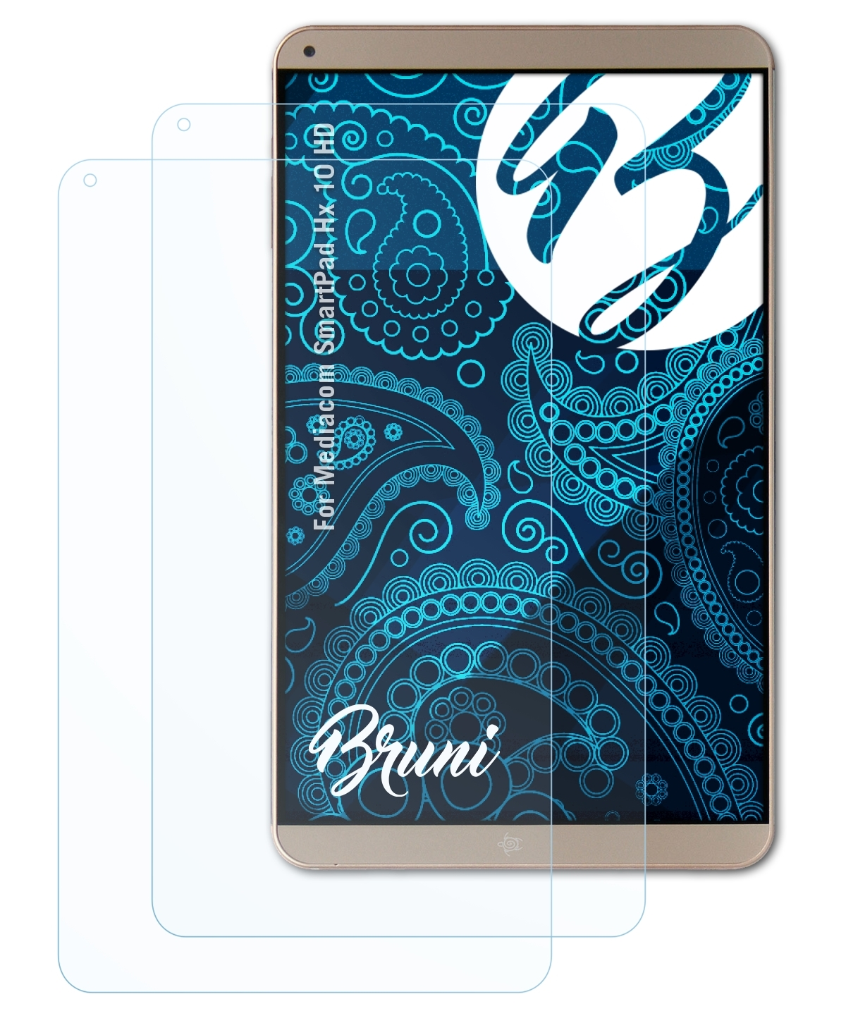 BRUNI 2x Basics-Clear Hx Schutzfolie(für 10 HD) SmartPad Mediacom